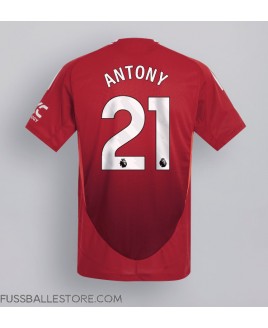 Günstige Manchester United Antony #21 Heimtrikot 2024-25 Kurzarm